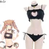 Ani mignon chat Kitty série Pamas maillot de bain chemise de nuit Lingerie uniforme Costume femmes chaud Anime fille cloche sous-vêtements Cosplay cosplay