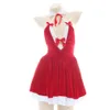 ANI Christmas Eve Series 2 Costume Xmas Santa Claus Girl Red Bell Dress Bikini Unifrom Women Sexy Pamas Lingerie Cosplay