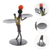 Titulares de vela Africano Estatueta Stand Personalidade Metal Titular Moderno Castiçal Figura Personalizado