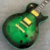 Loja personalizada, feita na China, guitarra elétrica de alta qualidade, hardware dourado, guitarra verde, frete grátis