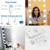 LED Make Up spegel glödlampor USB Hollywood Vanity Makeup Mirror Lights Badrums toalettbord Belysning Dimbar LED Wall Lamp