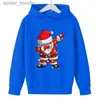 Herrtröjor tröjor jul dab jultomten barn hoodies tecknad kläder barn tröjor kläder långärmad glad jul pojkar flickor hoodies l231101