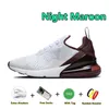 Buty do biegania 270s 270 React Vision Night Maroon Triple Black Core White Anthracyt Brown Navy University Czerwony Światło Kość 27c Dzieci mężczyźni Trenery sportowe trampki sportowe