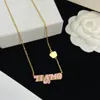 New luxury classic brand Pendants necklace TiAmo Letter Pendant Gold Chain Beautiful head American style fashion personality simple for Women Party Gift