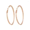 Hoop Earrings Arrival Simple 50mm Big Earring 585 Rose Color Copper Vintage Hanging For Women Luxury Fashion Jewelry