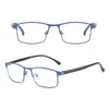Solglasögon parar högkvalitativ legering full rim enkelhet Silikon näskuddar bekväma affärsmän läsar glasögon 0,75 1 1,5 2 till 4sunglas
