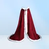 Plusowe zimowe szale ślubne kurtki Cape Faux Fur Cloaki z kapturem idealne okłady ślubne Abaya sukienki ślubne 2781724