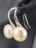 Dangle Earrings Natural Pink 7.8-8mm Bun Freshwater Pearl And S925 Silver High Heels Hook Earring One Pair Wholesale