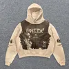 Hoodies masculinos com capuz estilo punk gótico crânio impressão retro moda solta ajuste tendência pulôver y2k colheita topo moletom