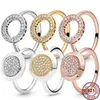Cluster Rings 925 Silver Light Luxury Round Classic Female Logo Ring Adequado para presentes de casamento Alta qualidade Fashion Diy Charm Jewelry