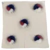 Halsdukar söt född baby mjuk varm ull swaddling filt sängkläder swaddles wrap födelse gåva med 15 cm trippel färg riktig päls pompom