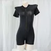 ANI 2022 Summer Girl Black Sports One Piece Swimsuit Women Double Zipper Bodysuit Badkläder Outfits Costumes Cosplay Cosplay