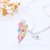 Pendant Necklaces Lovecryst 2Pcs/Set Cartoon Doughnut Magnetic Heart-shaped Friend Necklace For Girls BFF Friendship Jewelry Gift