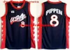 1996 USA Dream Team Basketball Jerseys 15 Hakeem Olajuwon 6 Penny Hardaway 4 Charles Barkley 10 Reggie Miller 8 Scottie Pippen 5 Grant Hill Karl Malone Retro Shirt