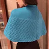 Bufandas de lana coreana de punto hueco cola de pescado chal cálido verano aire acondicionado protección del cuello capa femenina al aire libre capa anudada bufanda P89