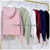 Womens Yoga Hoodie Oversized Fl-Zip Taille Lengte Jassen Sweatshirts Zachte Duimgaten Vrijetijdsjas Drop Delivery Dhsgd