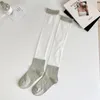 Women Socks JK Lolita Girls Knee Stockings Summer Ultra-thin Transparent Loose Long Solid Color Black White Gray