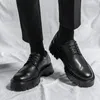 Robe chaussures hommes noir affaires vêtements de cérémonie en cuir hauteur augmentant semelle décontractée été respirant style britannique marié mariage