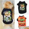 Abbigliamento per cani Abbigliamento per cani Halloween Costume per animali domestici Camicia senza maniche Gilet Abbigliamento per gatti Cani T-shirt Animali domestici Durevole Carino Traspirante Moda Drop Dhnhi