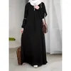 Roupas étnicas 2023 Ramadan Abayas para mulheres vestido de oração cor sólida robe femme muçulmano em torno do pescoço Médio Oriente Arábia Turquia