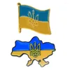 Brooches Ukraine Flag Map Enamel Pins Ukrainian National Emblem Shield Badges Lapel Jewelry Accessories Dropship