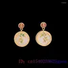 Boucles d'oreilles Pendantes Blanc Jade Bambou Charmes Femmes Cadeau 925 Argent Naturel Vintage Chinois Pierres Précieuses Charmes Accessoires Bijoux Goujons D'oreille