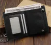 ウォレットスタイルバイカーオートバイロック厚い黒い革の財布付きチェーン