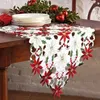 Bordslöpare K1MF Holly Poinsettia Christmas Table Runner Table Place Mats för juldekor 231101