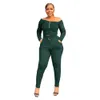 Designer outono inverno tracksuits mulheres outfits dois conjuntos de peças manga longa slash neck moletom e calças combinando roupas esportivas roupas por atacado 10334