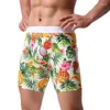 Caleçon Long Boxer Hommes Sous-Vêtements Impression 3D Boxers Compression Sous Couche Culotte Courte Sexy Respirant Doux