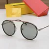 New FF0025 Fashion Women Designer Oval Flying Glasses Metal Mirror Leg Band Signature Men's Leisure Tourism Beach Sunglasses Suitable for Any Face Shape