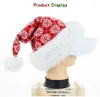 Berets Knitted Wool Santa Hat Holiday Decoration Christmas High-end Plush Striped To Keep Warm In Winter