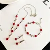 Bröllop smycken sätter lyxig design rosblomma halsband armband örhängen set eleganta kvinnors festtillbehör Alla hjärtans dag kärleksgåvor 231101