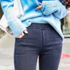Jeans pour femmes 2023 Femmes Crayon Pantalon Sable Lavé Stretch Leggings Coréen Poche Ligne Rouge Magique Noir Gris Jeggings