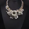 Chains Women Floral Chain Crystal Statement Bib Big Chunky Necklace Collar Fashion Mens Large Pendant Necklaces For