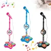 Keyboards Piano Kids Microphone with Stand Karaoke Song Music Instrument Toys Brain-Training Educational Toy Birthday Gift for Girl Boy 231031
