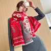 Schals Luxus Design Winter Schal Warme Frauen Reise Pashmina Schals und Wraps Weibliche Dicke Kaschmir S Poncho Stolen Echarpe