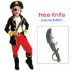 Cosplay umorden Halloween -kostuums voor jongensjongens kinderen piraat kostuum fantasia infantil cosplay kleding 230331