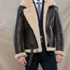 Männer Leder Faux Männer Kleidung Winter Jacke Mode Drehen Unten Kragen Männlich Pelz Fleece Dicke Mäntel Herren Outwear Streetwear windjacke 231031