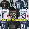 Mistrzowie Dembele Mbappe koszulki piłkarskie 23 24 Di Maria Wijnaldum Sergio Ramos Hakimi 2023 2024 Koszulki piłkarskie Maillots de Football Kit Icardi Verratti