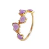 Cluster Rings Original Lilac Romantic Purple Emalj Färska blommor för kvinnor utsökta och Light Luxury Engagement Party Jewelry Gift