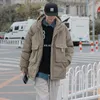 Parkas pour hommes Vintage Safari surdimensionné veste en coton rembourré manteau coréen voyage en plein air multipoche chaud Puffer hiver moi 231031