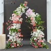 Flores secas luxo casamento pano de fundo adereços arcos de chifre com forma de lua artificial flor arranjo festa arco casamento decoração floral prop 231101
