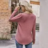Damskie bluzki kobiety Fall T-shirt kwadratowy szyjka plisowana luźna luźna rąbek długi rękaw solidny miękki oddychający oddychający dysk