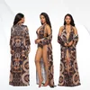 Sxxl sexy afdrukken lange mouw cover up dames designer badpak tweedelig set een stuk v nek zwempak sexy badmode3348507