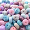 Baby Teethers Toys 14mm 50Pcs Mini Abacus Silicone Beads Food Grade Saucer Loose for Teether Necklace Pacifier Clip Jewelry Making 230331