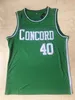 Lycée Concord Academy Jersey 40 Shawn Kemp Chemise de basket-ball College University All Ing Team Couleur Vert pour les fans de sport Respirant Pur