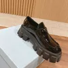 Projektanści mokasyny monolit szczotkowane skórzane damskie mokasyna designerskie butów poślizgnięcie