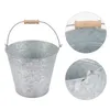 Vasos artesanato balde de aço inoxidável potenciômetros plantas ao ar livre cabras leite cães baldes de lata de madeira festa