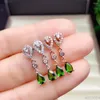 Örhängen kjjeaxcmy fina smycken 925 sterling silver inlagd naturlig diopside kvinnliga öronstänger vacker supportdetektering